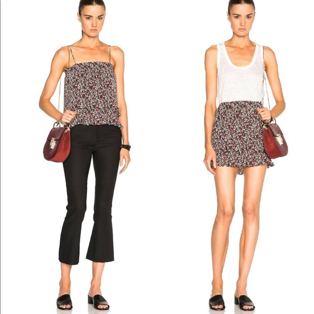 10 Crosby Derek Lam Multicolor 2 In 1 Floral Pleated Cami In Confetti Size 0